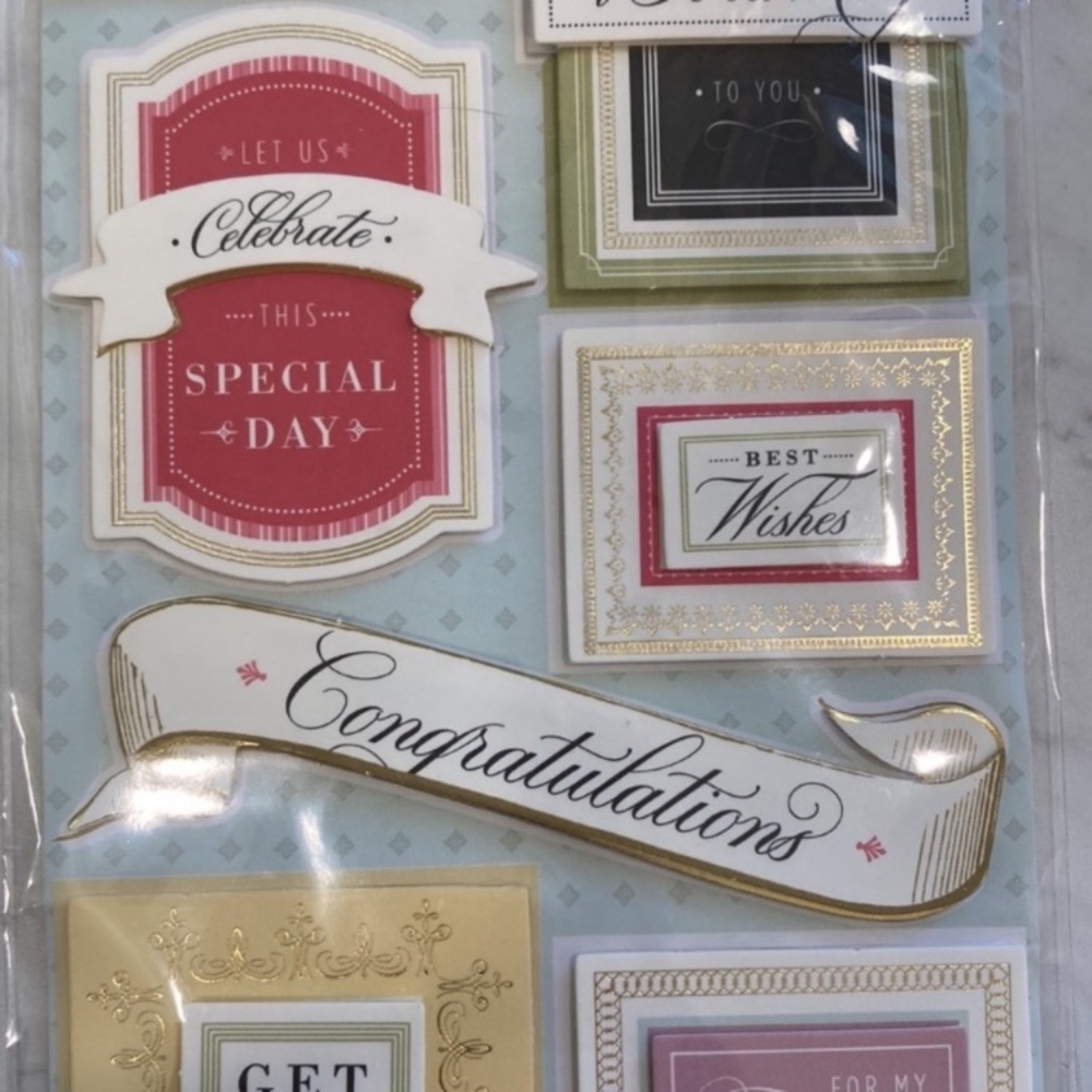 Anna Griffin 3D Stickers Rose Collection Set of 10 NEW - Picture 9 of 12